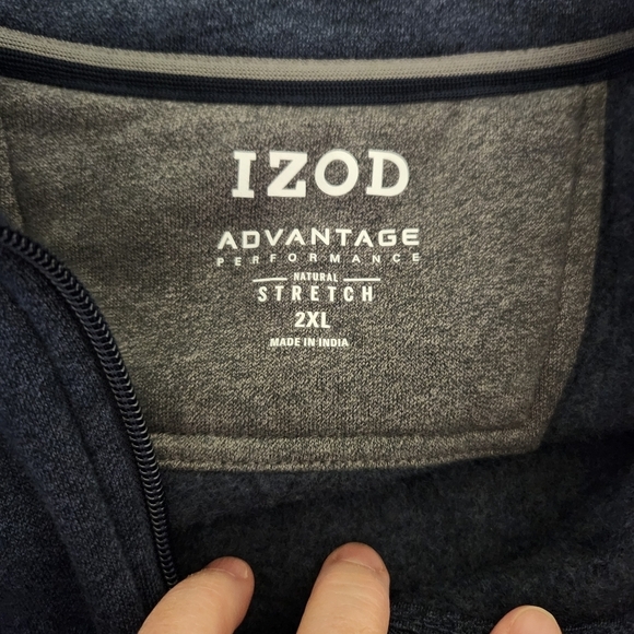 Izod Blue 1/4 Zip Sweater/ Sweatshirt Sz 2XL - Picture 9 of 9